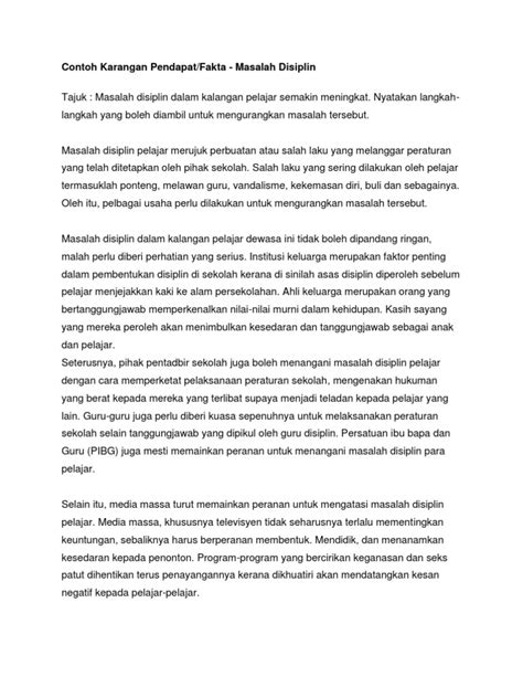 Contoh Karangan Pendapat Pdf