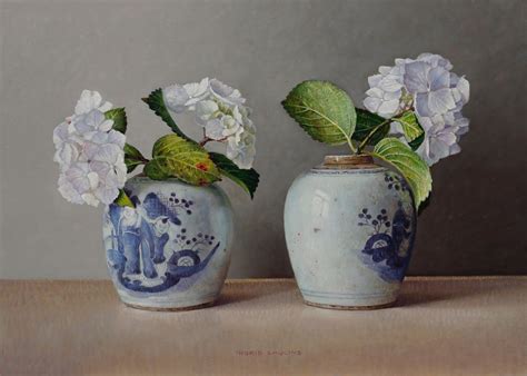 Witte Hortensias In Chinese Potten Ingrid Smuling