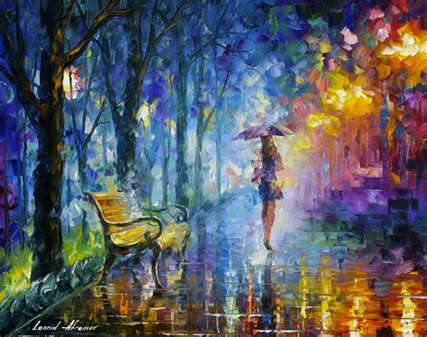 Misty Umbrella By Leonid Afremov By Leonidafremov On Deviantart