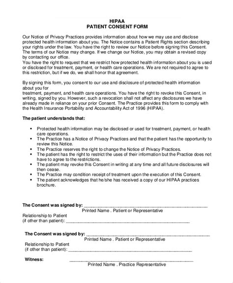 Hipaa Medical Authorization Form California Printable Consent Form