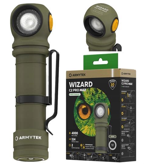 Armytek Latarka Wizard C Pro Max Olive Czo Owa White Kabura M