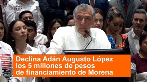 Declina Ad N Augusto Recibir Los Millones De Pesos De Financiamiento