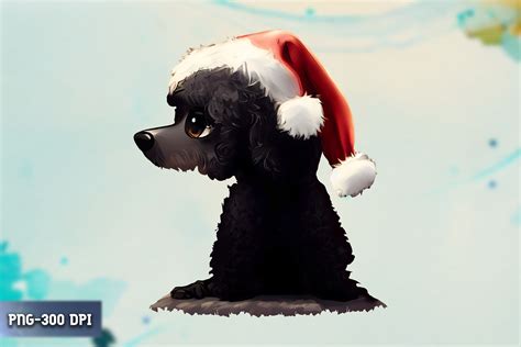 Dog Wearing Christmas Hat ClipArt By Unlimab | TheHungryJPEG