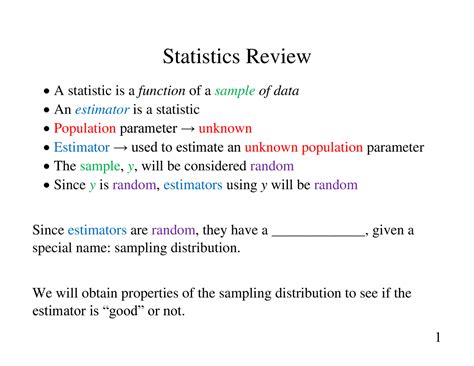 S5 Stat Review 1 Introduction To Econometrics Detailed Lecture Notes