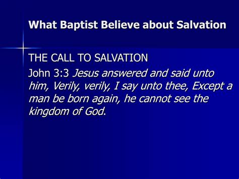 Ppt What Baptist Believe About Salvation Powerpoint Presentation