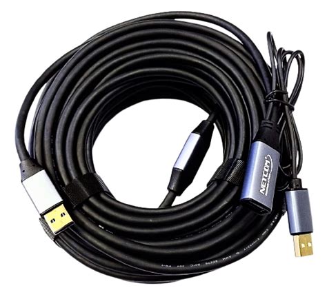 Cable Extension Usb 30 De 20 Metros Macho A Hembra Activo Para Datos Audio Y Video Netcom