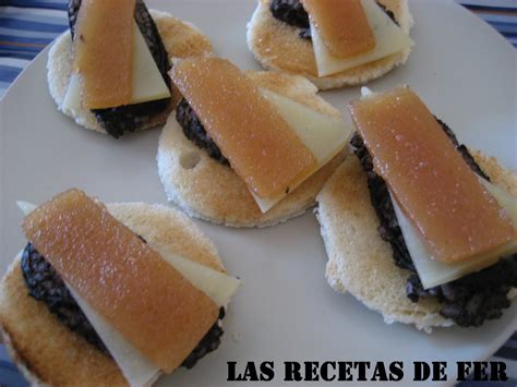 Las Recetas De Fer Montaditos De Morcilla De Teruel Con Queso Curado Y