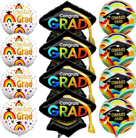 Katchon Mylar Graduation Balloons Set Pack Of 12 Big