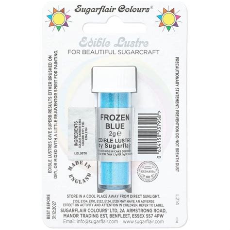 Sugarflair Frozen Blue Edible Lustre 2g Cake Craft Group