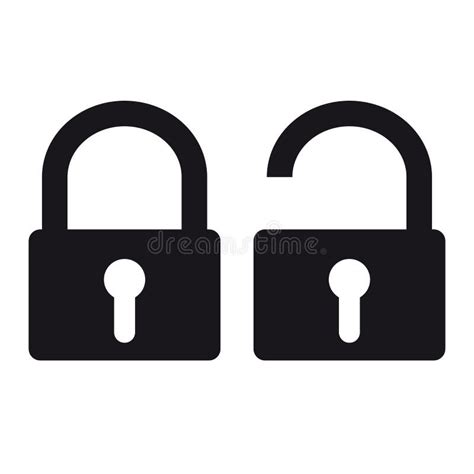 Locked And Unlocked Padlock Icons Stock Vector Illustration Of Pair