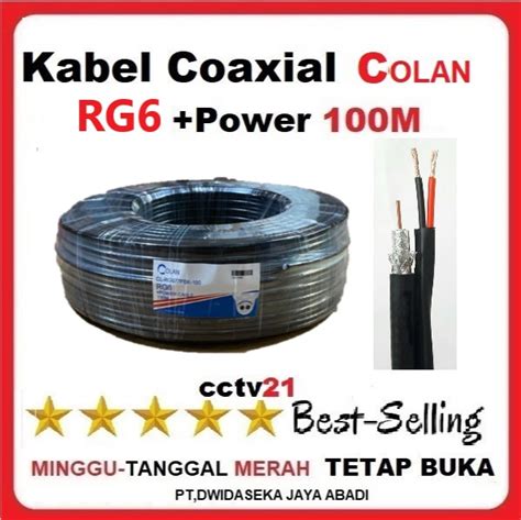 Kabel Coaxial Cctv Colan Rg6 Plus Power Dc 100 Meter Super Quality Lazada Indonesia