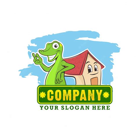 Premium Vector Gecko Mascot Logo Concept For Real Estate