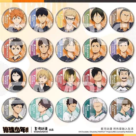 Haikyu Haikyuu official badge Kageyama Hinata Tsukishima Sugawara ...