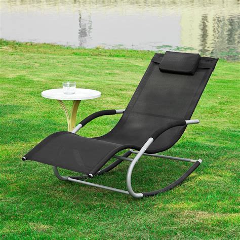 SoBuy OGS28 Schx2 Lot de 2 Fauteuils à Bascule Transats de Jardin avec