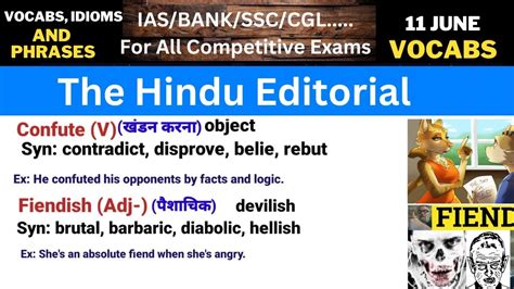 The Hindu Vocabulary Today The Hindu Editorial 11 June The Hindu