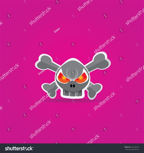 Funny Skull Vector Illustration Pirate Sign เวกเตอร์สต็อก ปลอดค่า