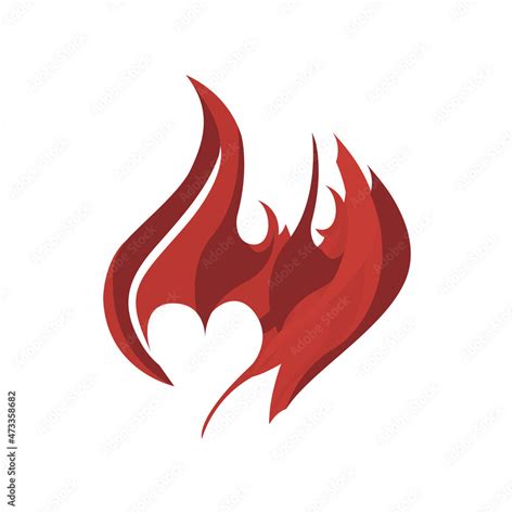 fire love, flame, vector illustration Stock Vector | Adobe Stock