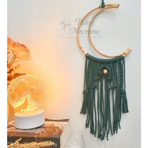 Jual Hiasan Dinding Macrame Dream Catcher Bulan Sabit Aesthetic Kode 3