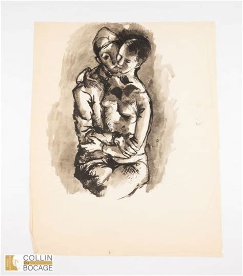 Pavel Tchelitchew Military Man Kissing A Naked Woman Ink And Ink Wash On Paper Mutualart