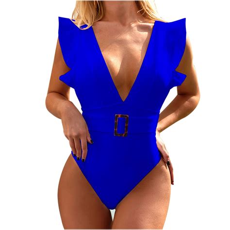 Tarmeek Womens Tummy Control Swimsuit Sexy V Plunge One Piece Swimsuit