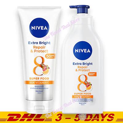 Twin Pack Nivea Extra Bright Repair Protect Lotion Ml Serum