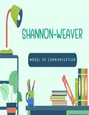 Understanding the Shannon-Weaver Model of Communication: | Course Hero