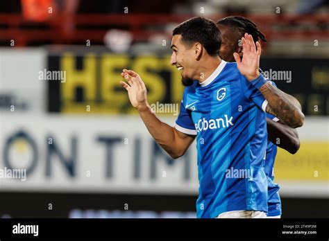 Kortrijk Belgium 29th Oct 2023 Genk S Daniel Munoz Mejia Celebrates