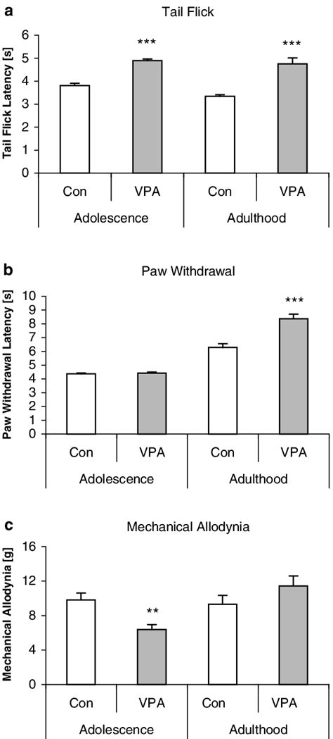 Thermal Nociceptive Thresholds A B And Mechanical Allodynia C In