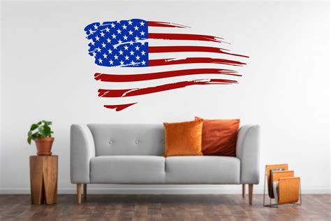 Waving Rugged American Flag Vinyl Wall Decal | Patriot99