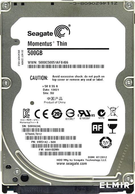 Жесткий диск 2 5 SATA 500GB Seagate Laptop Thin HDD ST500LT012