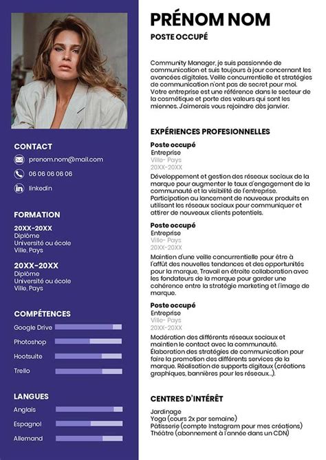 Free Cv Templates Word T L Charger Gratuit Cv