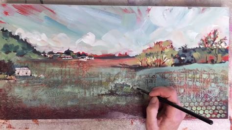 Mixed Media Landscape Painting Process June 5th Youtube