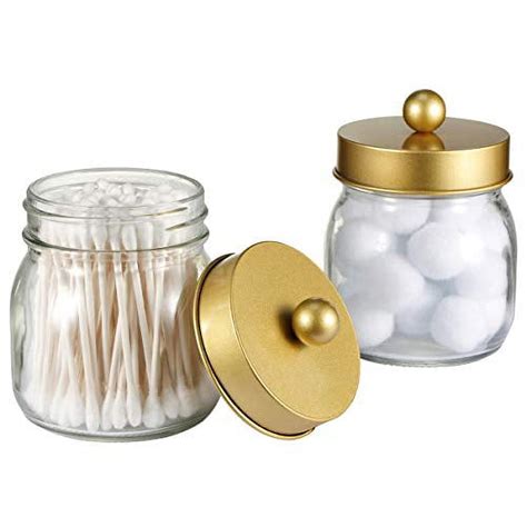 SheeChung Mason Jar Bathroom Apothecary Jars Qtip Holder Canister