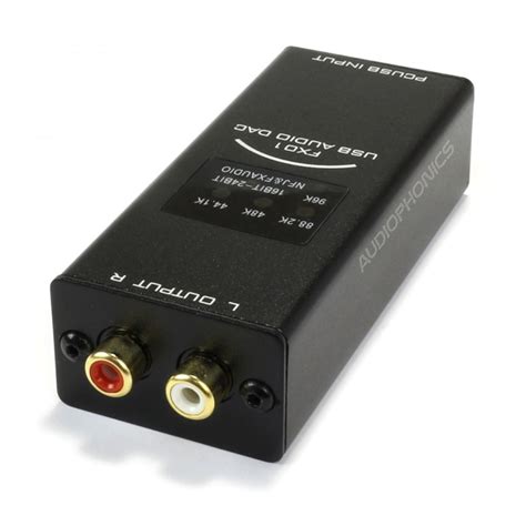 Fx Audio Fx01 Usb Dac Stereo Pcm5102 24bit 96khz Black Audiophonics