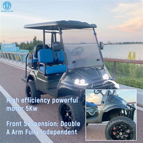 4 Seater Golf Cart Key Less 60V 5KW PMSM System Electric Golf Buggy