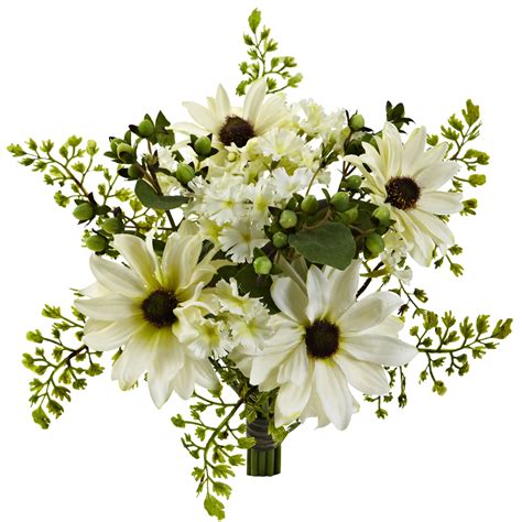 Nearly Natural 9 Mixed Cream Daisy Artificial Flower Bundle Set Of 3