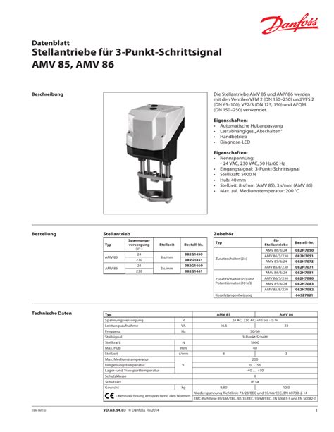 Stellantriebe F R Punkt Schrittsignal Amv Amv