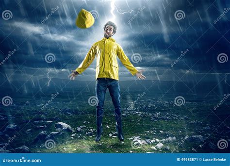 Man Struck By Lightning Stock Photo Image