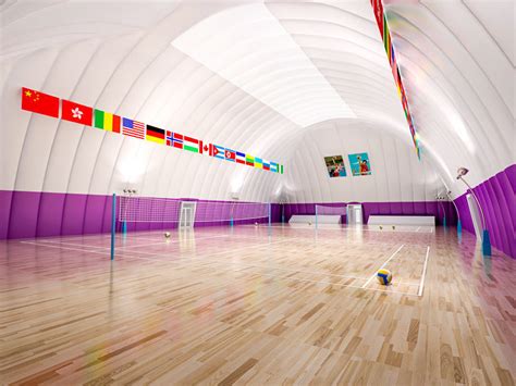 Indoor volleyball court 001 3D model