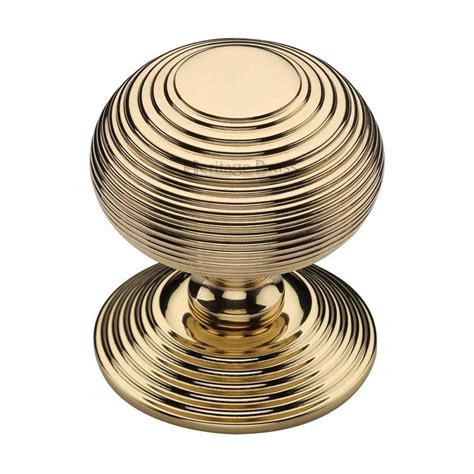 Heritage Brass Centre Door Knob Reeded Design 3 12 Unlacquered Brass Finish Rr906 Ulb At