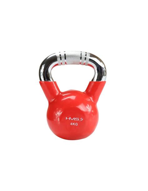 Kettlebell Cast Iron Knurled Chrome Handle HMS KTC06 RED