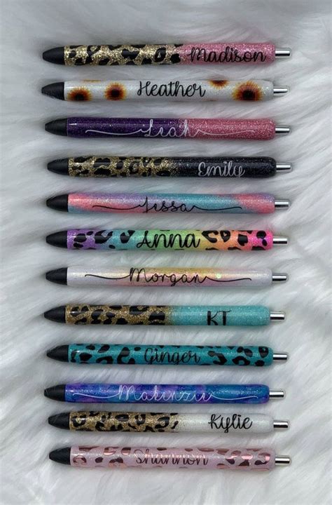 Glitter Pens Custom Pens Personalized Pens Leopard Pens Glitter