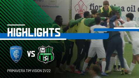 Primavera 1 Timvision Empoli Sassuolo 0 2 Highlights Youtube