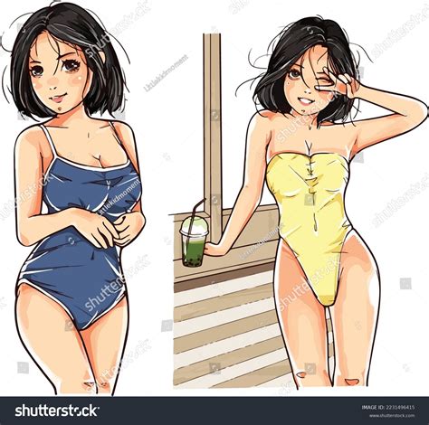 Anime Bikini Sexy Girl Drawing Vector Stock Vector Royalty Free 2231496415 Shutterstock