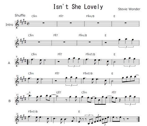 Isnt She Lovely Chords : Isn't She Lovely・コード譜面・デモ音源です! | LiveArt音楽教室 ...