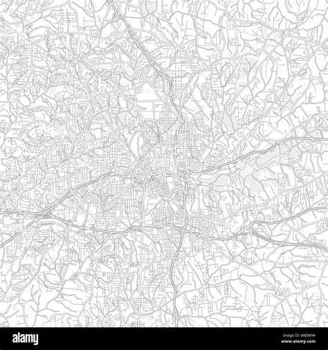 Winstonsalem North Carolina Usa Bright Outlined Vector Map With