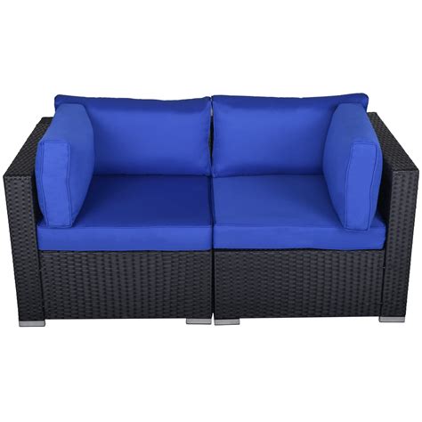 Royalcraft Outdoor Loveseat Patio Furniture Corner Sofa2 Piece Wicker