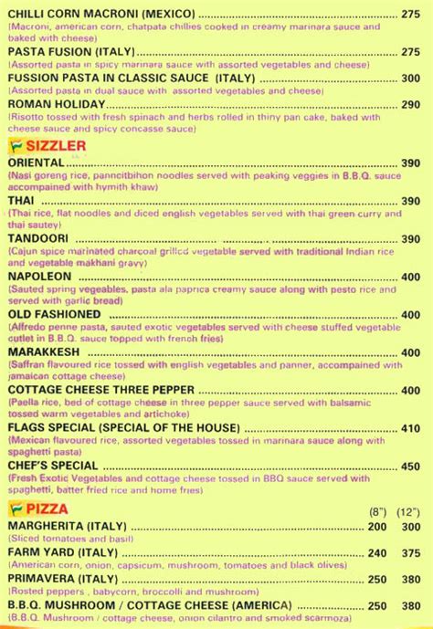 Menu Of Flags Malad West Western Suburbs Mumbai Eazydiner