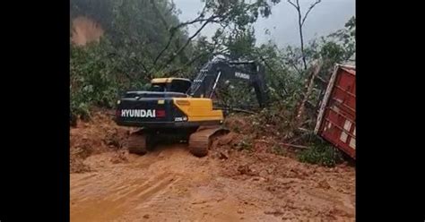 VÍDEO Confira imagens da atuação dos bombeiros em deslizamento na BR 376