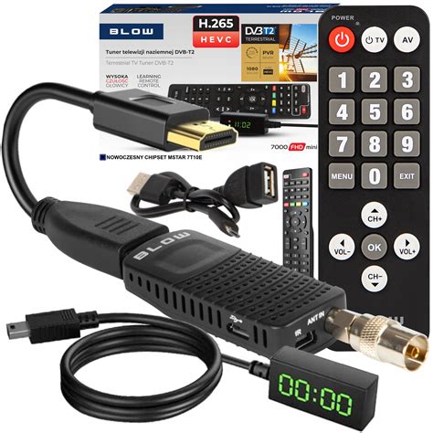 DEKODER TUNER TV DVB T2 HEVC H 265 FULL HD MINI PILOT DLA SENIORA